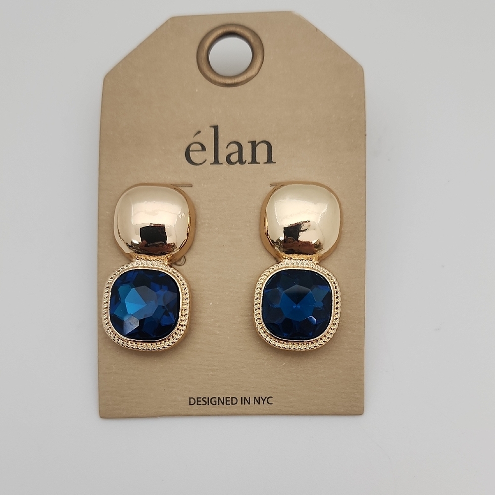 Gold and Blue Earrings